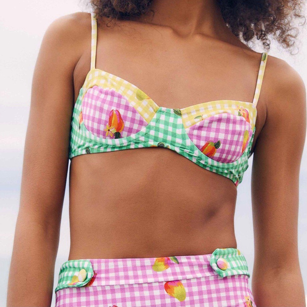 FARM Rio Mix Picnic Bikini Top Size XL